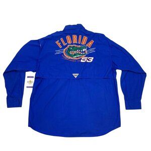 Columbia PFG Mens L Button Up Fishing Shirt Florida Gator Vented Long Sleeve